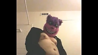 Cat guy concerning a fancy suit jerking it good