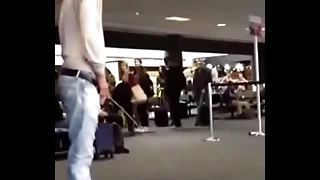 Male lead Bronson Pelletier d. peeing there airport